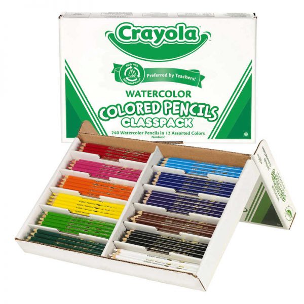 Crayola® Watercolor Pencils Classpack, 12 Colors, 240 Count