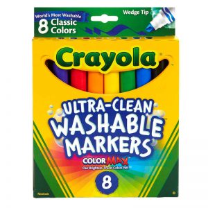 Crayola® Ultra-Clean Washable Markers, Wedge Tip, 8 Count