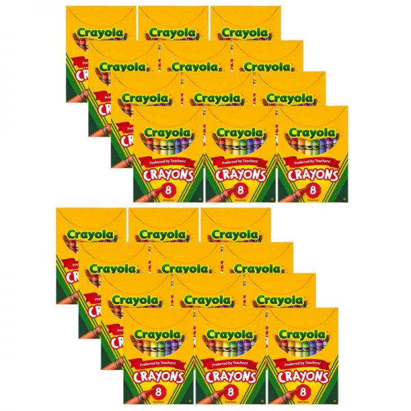 Crayola® Crayons, Regular Size, 8 Per Box, Set of 24 Boxes
