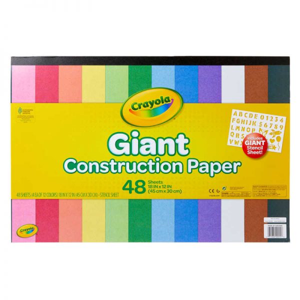 Crayola® Giant Construction Paper Pad with Stencils, 48 Sheets
