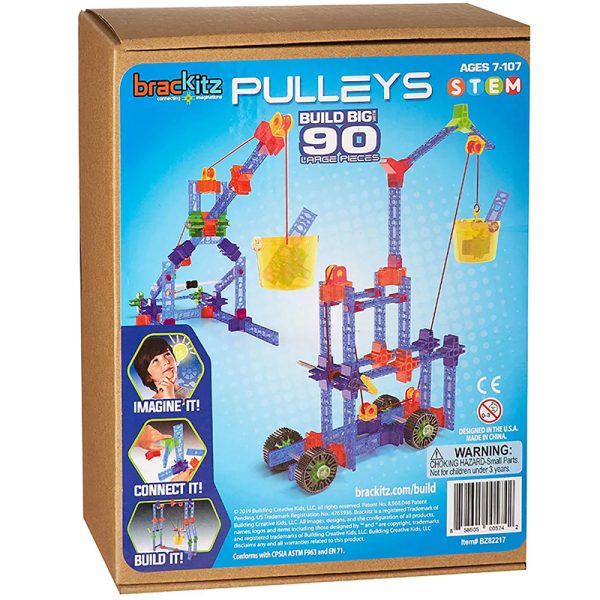 Brackitz Build Big! Simple Machines Pulleys & Wheels, 90 Piece Set