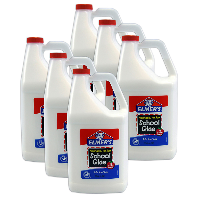 TeachersParadise - Elmer's® Washable School Glue, Gallon, Pack of 6 -  BORE340-6