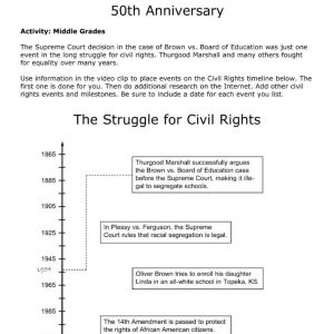 Brown vs. Board of Education 50th Anniversary for Middle Grades by Macmillan McGraw-Hill