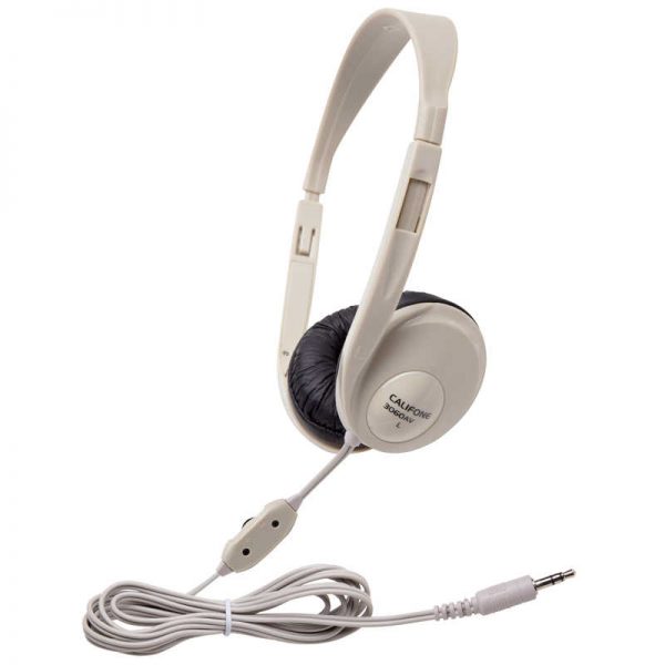 Califone Multimedia Stereo Headphone, Beige, with Volume Control