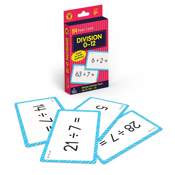 Brighter Child Division 0 to 12 Flash Cards, 54 Cards