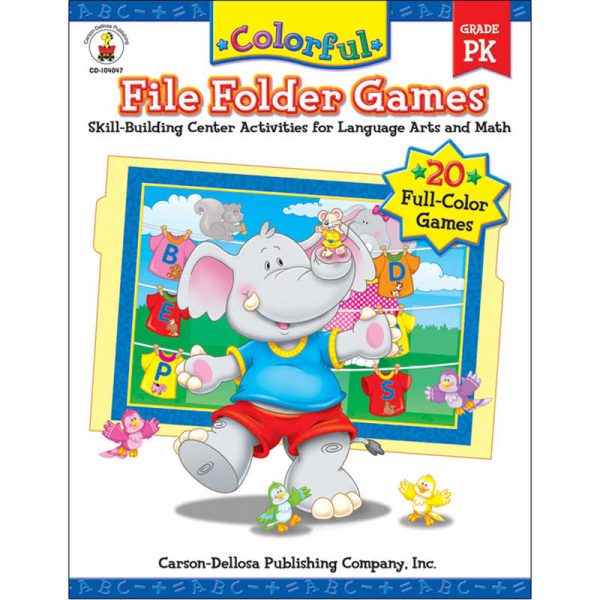 Carson Dellosa Education Colorful File Folder Games Resource Book, Grade PK