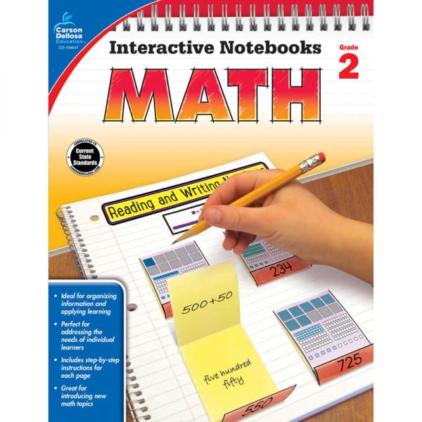 Carson Dellosa Education Interactive Notebooks: Math Resource Book, Grade, 2 Paperback