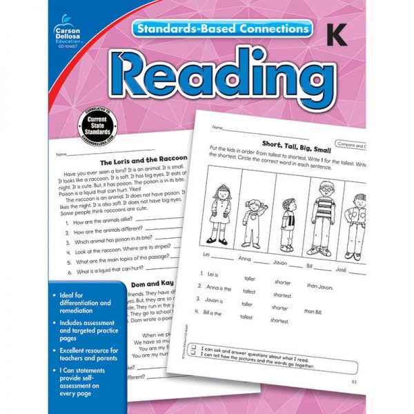 Carson Dellosa Education Standards-Based Connections: Reading Workbook, Grade K