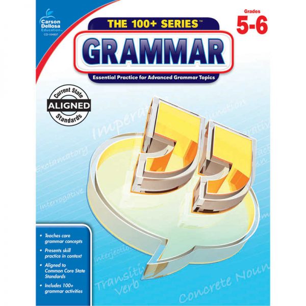 Carson Dellosa Education The 100+ Series™ Grammar Workbook, Grade 5-6, Paperback