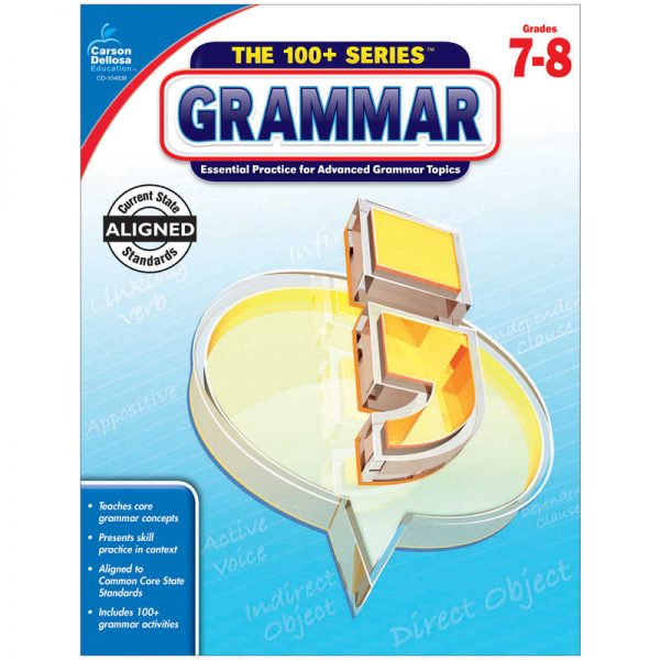 Carson Dellosa Education The 100+ Series™ Grammar Workbook, Grade 7-8, Paperback