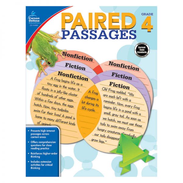 Carson Dellosa Education Paired Passages Workbook, Grade 4