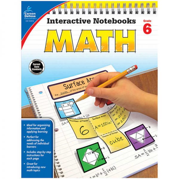 Carson Dellosa Education Interactive Notebooks: Math Resource Book, Grade 6