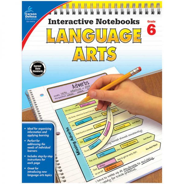 Carson Dellosa Education Interactive Notebooks: Language Arts Resource Book, Grade 6
