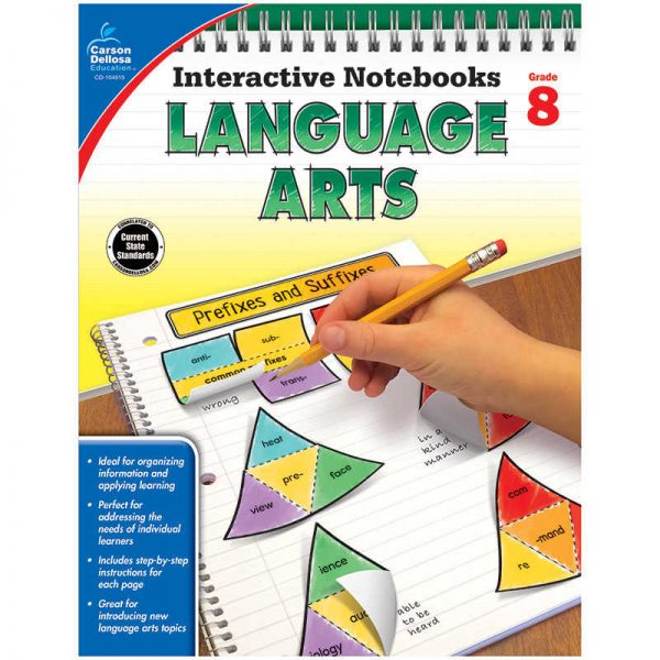 Carson Dellosa Education Interactive Notebooks: Language Arts Resource Book, Grade 8