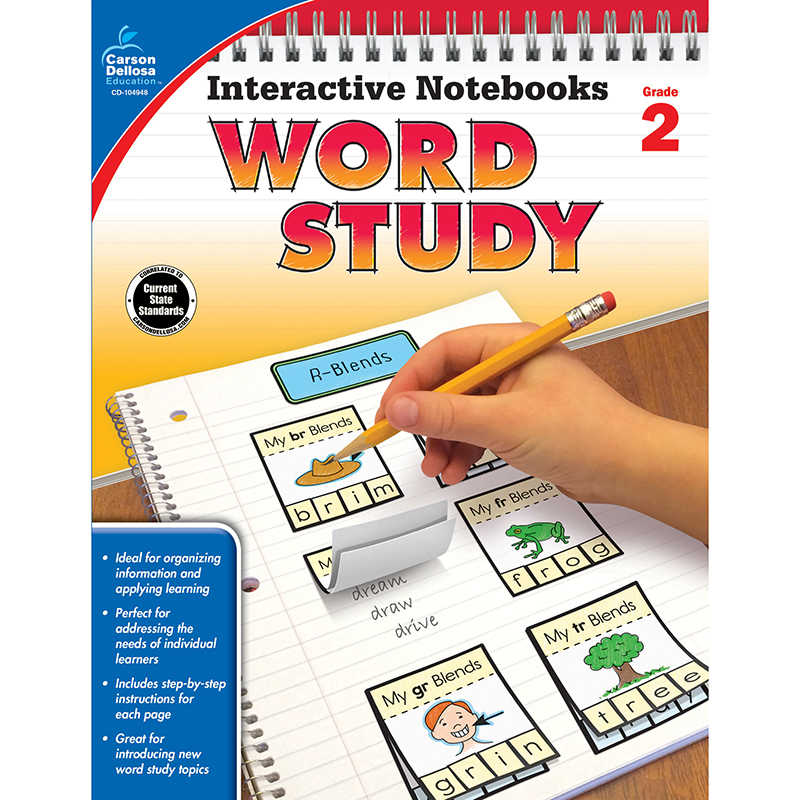 Carson Dellosa Education Interactive Notebooks: Word Study Resource Book, Grade 2