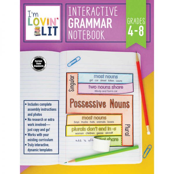 I'm Lovin' Lit Interactive Grammar Notebook Resource Book, Grade 4-8