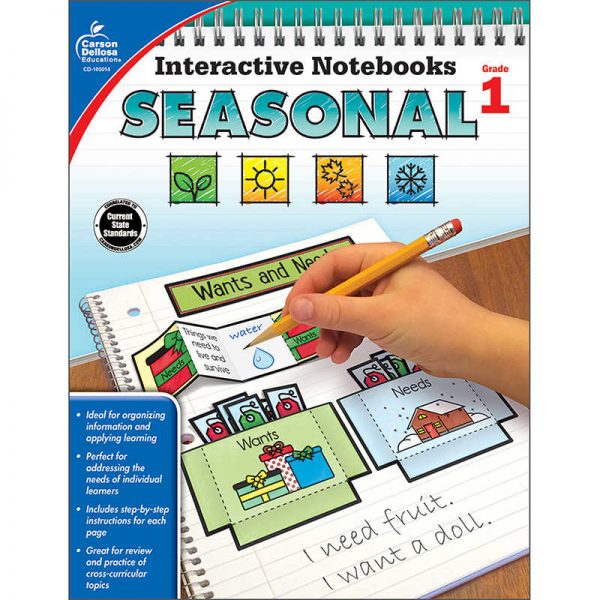 Carson Dellosa Education Interactive Notebooks: Seasonal Resource Book, Grade 1