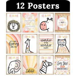 Schoolgirl Style™ Mini Posters: Simply Safari Poster Set