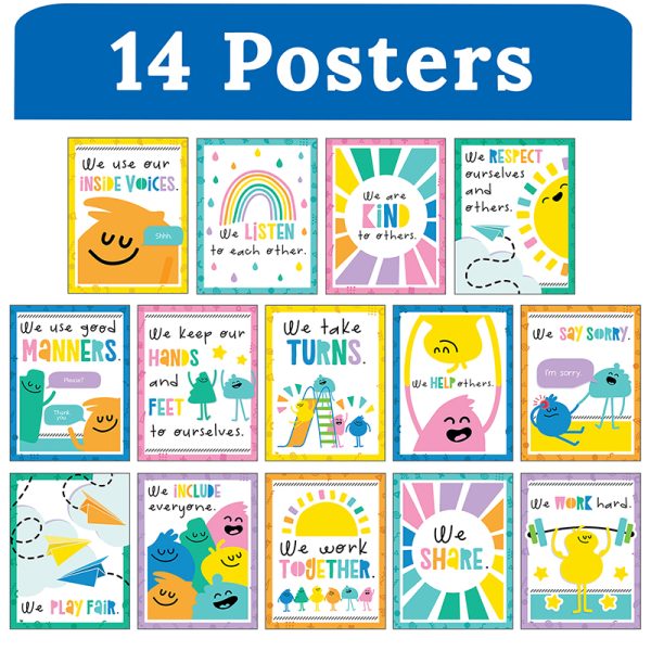 Carson Dellosa Education Mini Posters: Rules for a Happy Class Poster Set