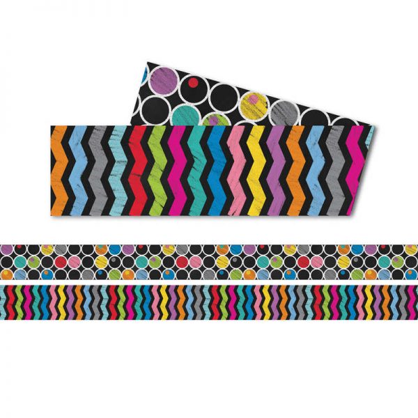 Carson Dellosa Education Colorful Chalkboard Straight Border, 36 Feet Per Pack, 3 Packs