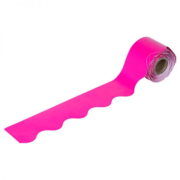 Carson Dellosa Education Hot Pink Rolled Scalloped Border, 36'