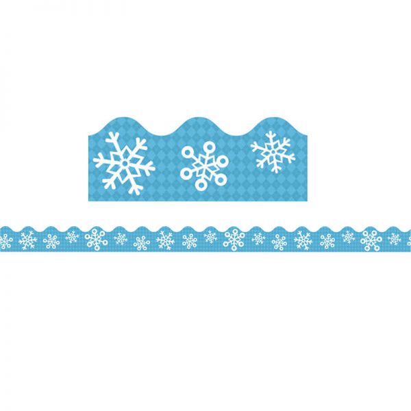 Carson Dellosa Education Snowflakes and Argyle Scalloped Border, 39 Feet