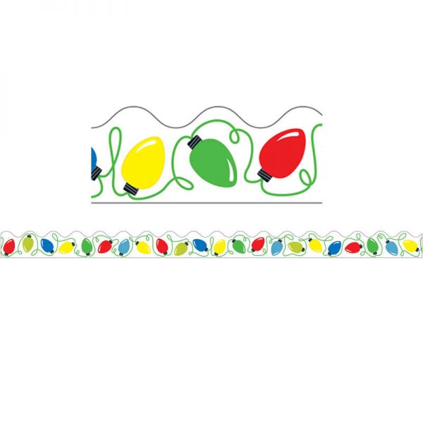 Carson Dellosa Education Holiday Lights Scalloped Border, 39 Feet