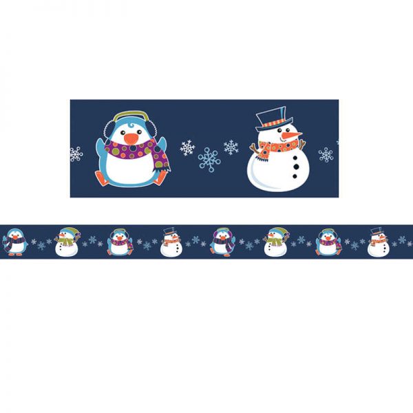 Carson Dellosa Education Winter Fun Straight Border, 36 Feet Per Pack, 6 Packs