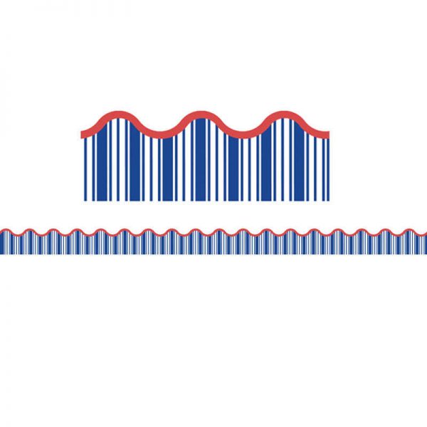 Carson Dellosa Education Nautical Stripe Scalloped Border, 39'