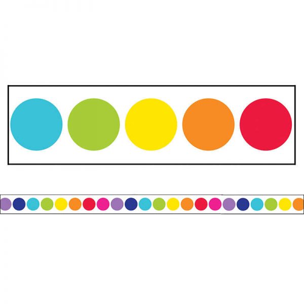 Schoolgirl Style™ Stars Rainbow Big Dots Straight Border, 36'
