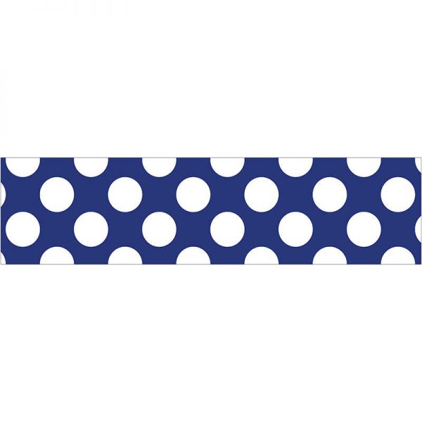 Schoolgirl Style™ Navy with Polka Dots Straight Border, 36'