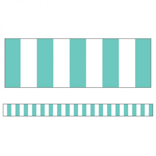 Schoolgirl Style™ Simply Stylish Turquoise Stripe Straight Border, 36'