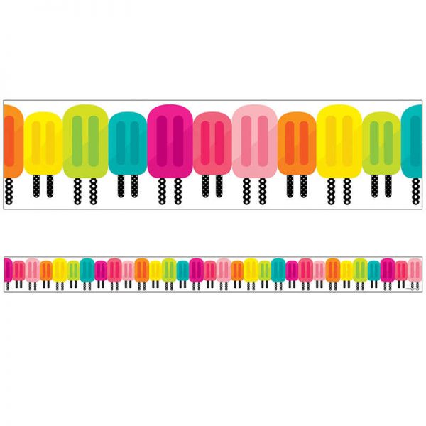 Schoolgirl Style™ Simply Stylish Tropical Pops Straight Border, 36 Feet Per Pack, 6 Packs