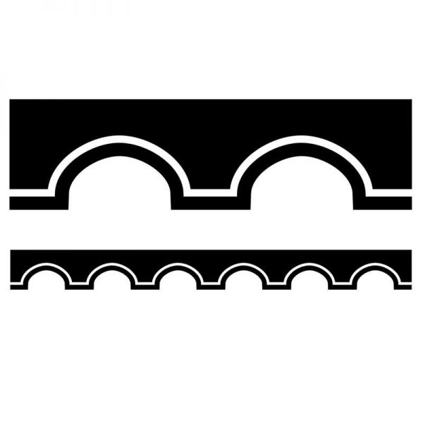 Schoolgirl Style™ Simply Stylish Black and White Awning Scalloped Border, 39'