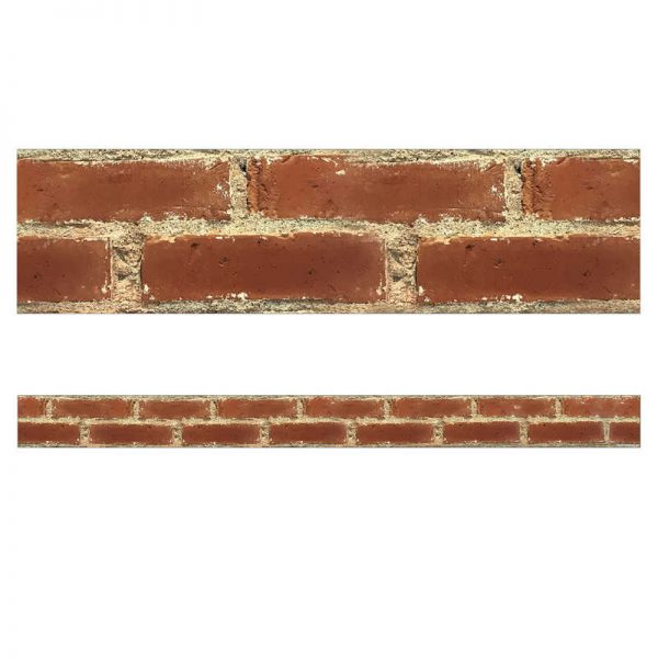 Schoolgirl Style™ Industrial Cafe Brick Straight Border, 36 Feet Per Pack, 6 Packs