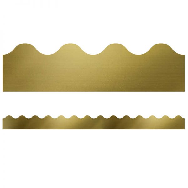 Carson Dellosa Education Sparkle + Shine Gold Foil Scalloped Border, 39'