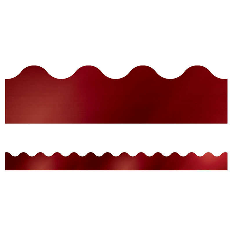 Carson Dellosa Education Sparkle + Shine Cherry Foil Scalloped Border, 39 Feet Per Pack, 6 Packs