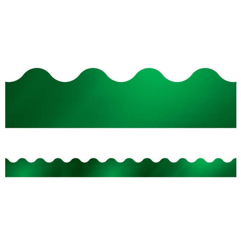Carson Dellosa Education Sparkle + Shine Emerald Green Foil Scalloped Border, 39'