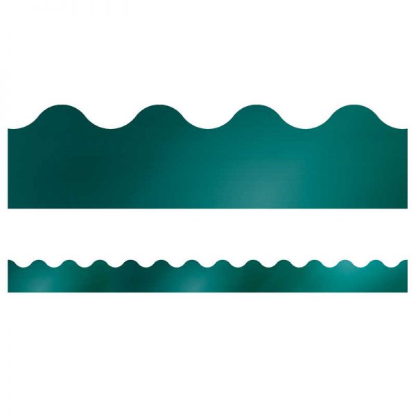 Carson Dellosa Education Sparkle + Shine Teal Foil Scalloped Border, 39'