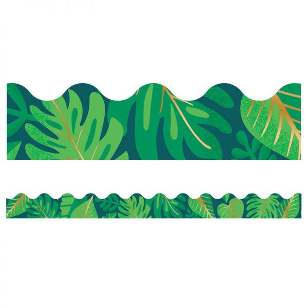 Carson Dellosa Education One World Tropical Leaves Scalloped Border, 39'