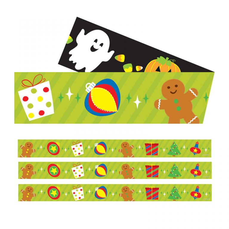 Carson Dellosa Education Halloween/Holiday Two-Sided Straight Borders, 36 Feet Per Pack, 3 Packs