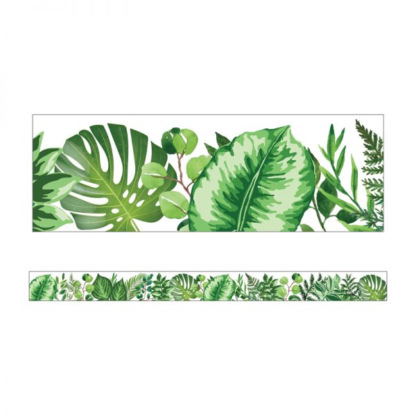 Schoolgirl Style™ Simply Boho Greenery Straight Borders, 36 Feet