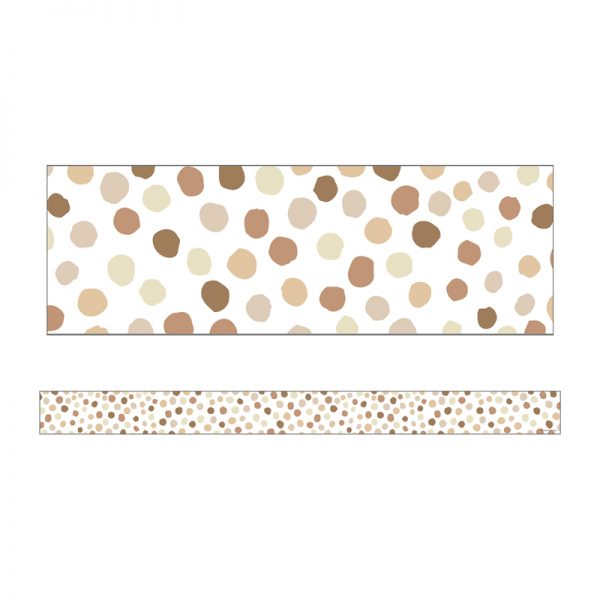 Schoolgirl Style™ Simply Stylish Natural Polka Dots Straight Borders, 36 Feet
