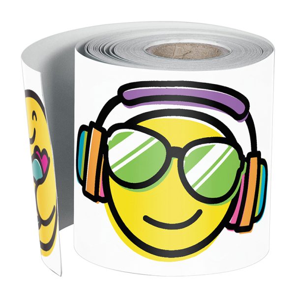 Carson Dellosa Education Kind Vibes Smiley Faces Rolled Straight Border, 36 Feet
