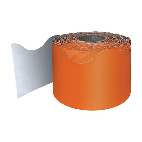 Carson Dellosa Education Orange Rolled Scalloped Border, 65 Feet