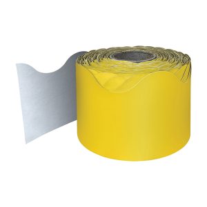 Carson Dellosa Education Yellow Rolled Scalloped Border, 65 Feet