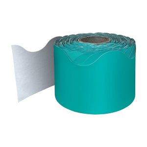 Carson Dellosa Education Teal Rolled Scalloped Border, 65 Feet