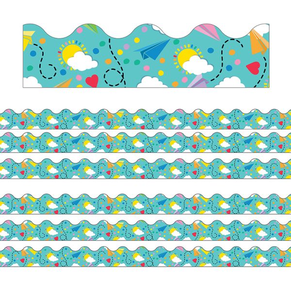 Carson Dellosa Education Paper Airplanes Scalloped Border, 6 Packs
