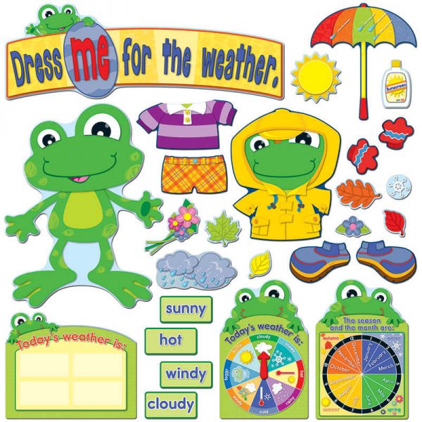 Carson Dellosa Education FUNky Frog Weather Bulletin Board Set