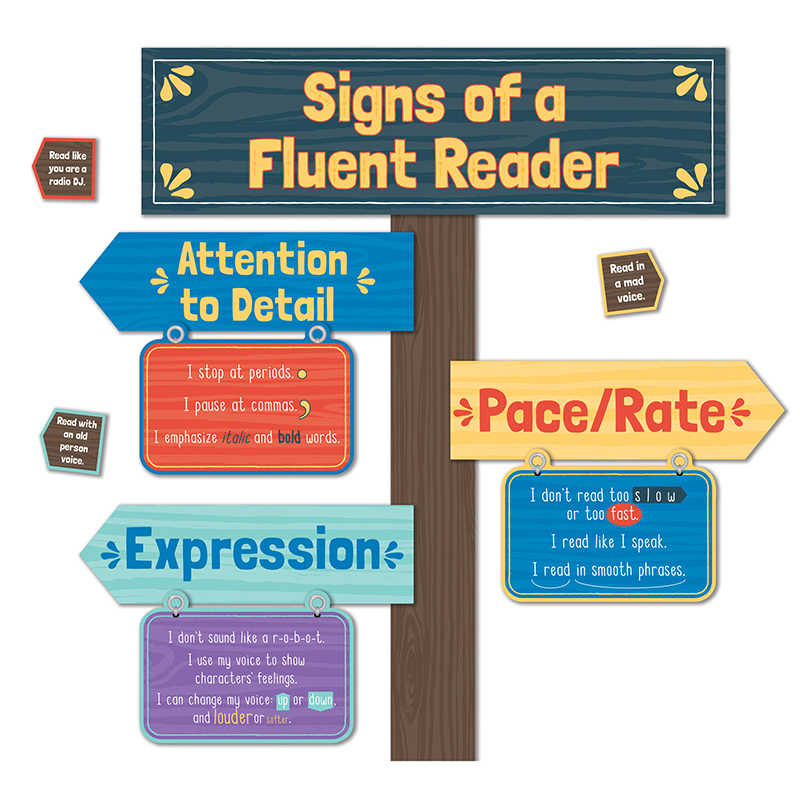 Carson Dellosa Education Signs of a Fluent Reader Mini Bulletin Board Set
